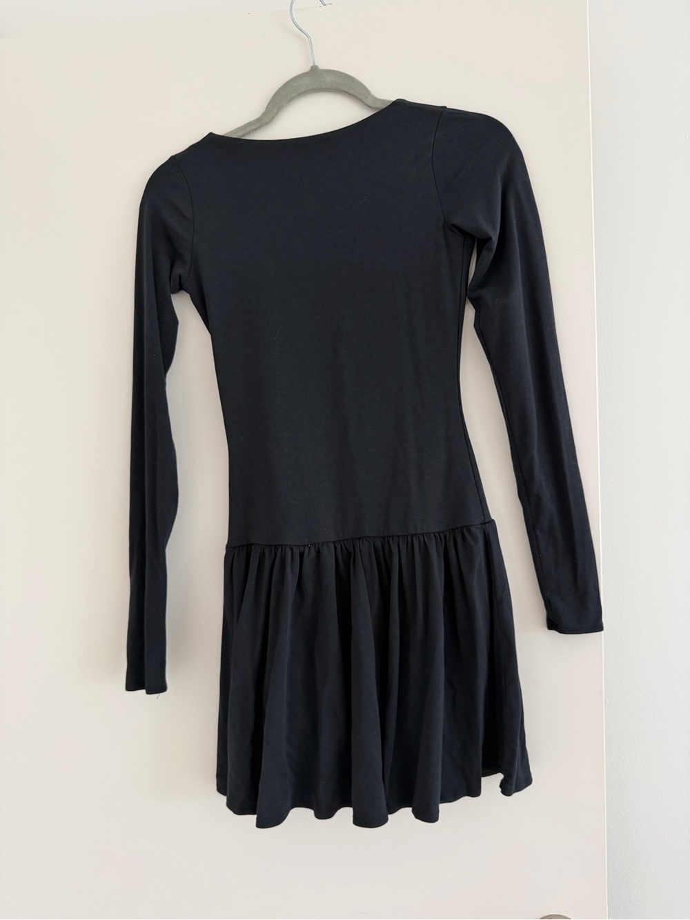 Abercrombie & Fitch Black Long-Sleeve Mini Skater Dress